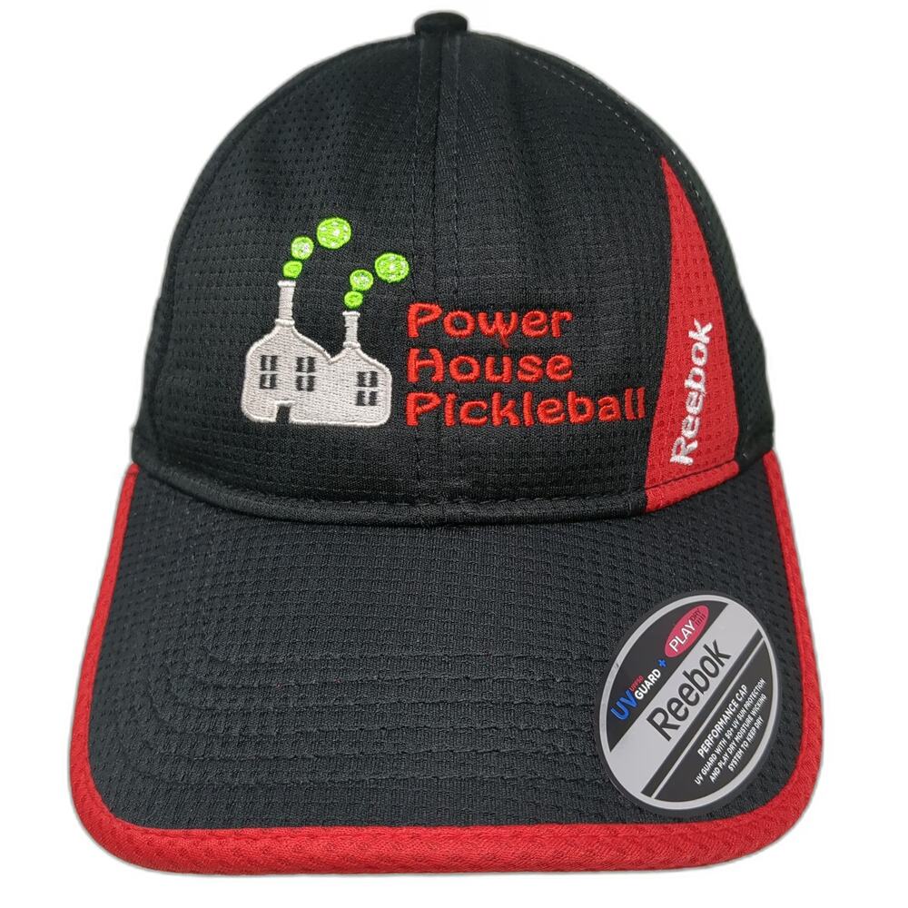 Reebok Baseball Cap Hat Black One Size Performance Mesh Power House Pickleball